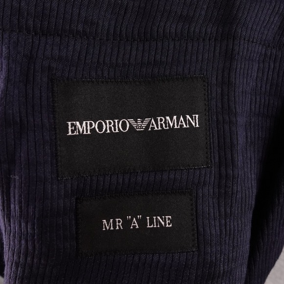 Vintage Emporio Armani Navy Light Weight Corduroy Blazer Mens 48 Made in Italy - Picture 6 of 12